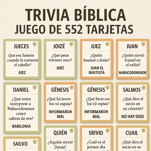 Trivia Bíblica – Juego de 552 Tarjetas